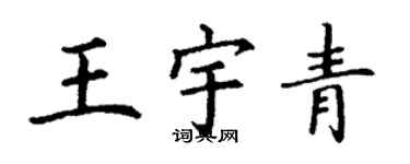 丁謙王宇青楷書個性簽名怎么寫