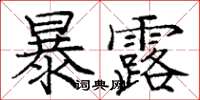 龐中華暴露楷書怎么寫