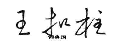 駱恆光王扣柱草書個性簽名怎么寫