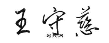 駱恆光王守慈行書個性簽名怎么寫