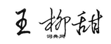 駱恆光王柳甜行書個性簽名怎么寫