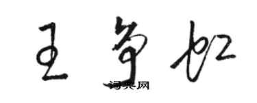 駱恆光王爭虹草書個性簽名怎么寫