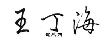 駱恆光王丁海行書個性簽名怎么寫