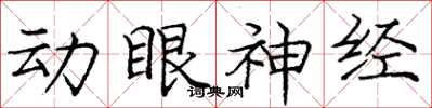 龐中華動眼神經楷書怎么寫