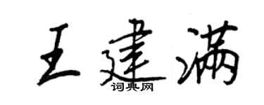 王正良王建滿行書個性簽名怎么寫