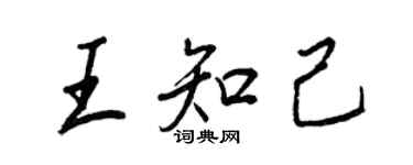 王正良王知己行書個性簽名怎么寫
