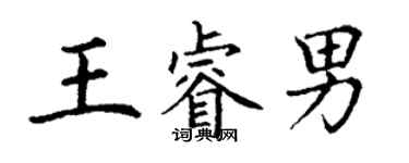 丁謙王睿男楷書個性簽名怎么寫