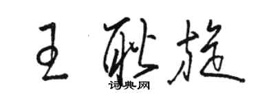 駱恆光王耿旋草書個性簽名怎么寫