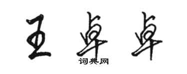 駱恆光王卓卓行書個性簽名怎么寫