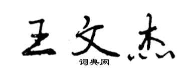 曾慶福王文杰行書個性簽名怎么寫