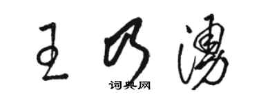 駱恆光王乃涌草書個性簽名怎么寫