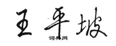 駱恆光王平坡行書個性簽名怎么寫