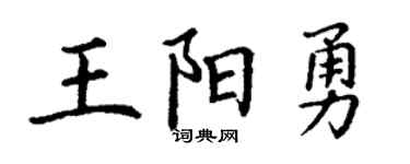 丁謙王陽勇楷書個性簽名怎么寫