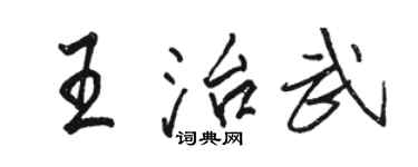 駱恆光王治武行書個性簽名怎么寫
