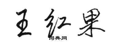 駱恆光王紅果行書個性簽名怎么寫