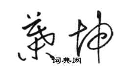 駱恆光葉坤草書個性簽名怎么寫