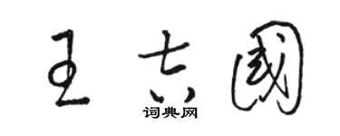 駱恆光王吉國草書個性簽名怎么寫