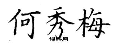 丁謙何秀梅楷書個性簽名怎么寫