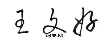 駱恆光王文好草書個性簽名怎么寫