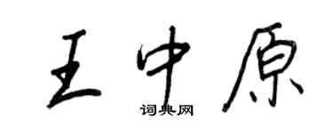王正良王中原行書個性簽名怎么寫