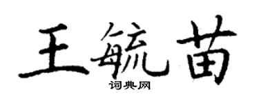 丁謙王毓苗楷書個性簽名怎么寫