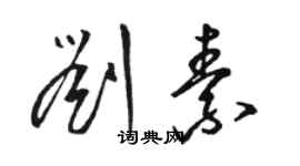 駱恆光劉素草書個性簽名怎么寫