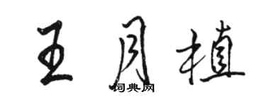 駱恆光王月植行書個性簽名怎么寫