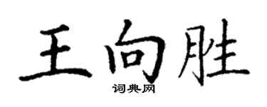 丁謙王向勝楷書個性簽名怎么寫