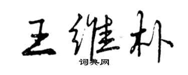 曾慶福王維朴行書個性簽名怎么寫