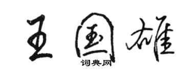 駱恆光王國雄行書個性簽名怎么寫