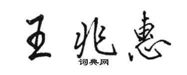 駱恆光王兆惠行書個性簽名怎么寫