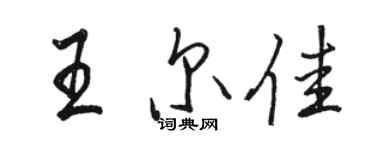 駱恆光王爾佳行書個性簽名怎么寫