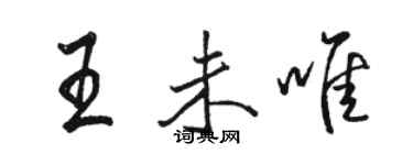 駱恆光王未唯行書個性簽名怎么寫