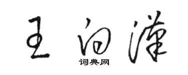 駱恆光王白漢草書個性簽名怎么寫