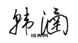 駱恆光韓涵草書個性簽名怎么寫