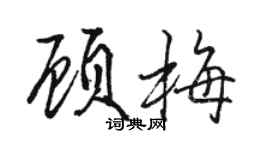 駱恆光顧梅行書個性簽名怎么寫
