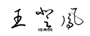 梁錦英王登鳳草書個性簽名怎么寫