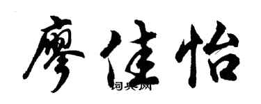 胡問遂廖佳怡行書個性簽名怎么寫