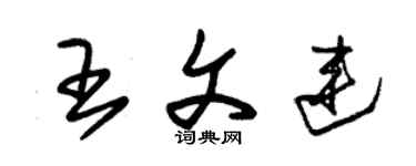 朱錫榮王文連草書個性簽名怎么寫