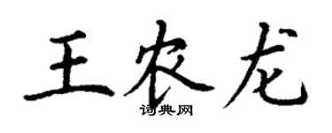 丁謙王農龍楷書個性簽名怎么寫