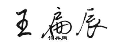 駱恆光王扁辰行書個性簽名怎么寫