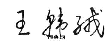 駱恆光王韓絨草書個性簽名怎么寫