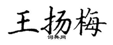 丁謙王揚梅楷書個性簽名怎么寫