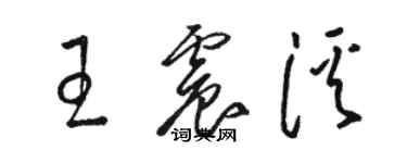 駱恆光王震溪草書個性簽名怎么寫