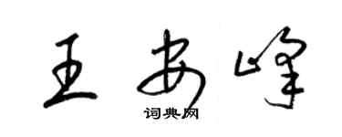 梁錦英王安峰草書個性簽名怎么寫