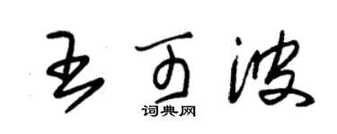 朱錫榮王可波草書個性簽名怎么寫