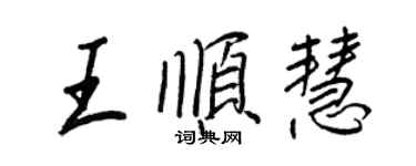 王正良王順慧行書個性簽名怎么寫