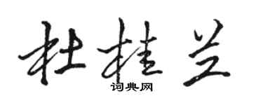 駱恆光杜桂蘭行書個性簽名怎么寫