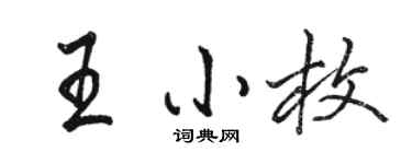 駱恆光王小枚行書個性簽名怎么寫
