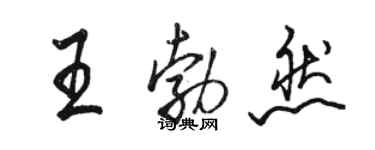 駱恆光王勃然行書個性簽名怎么寫